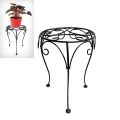 Einzigartige schwarze Metalldekoration Gardem Bench Double Flowerpot Stand Craft